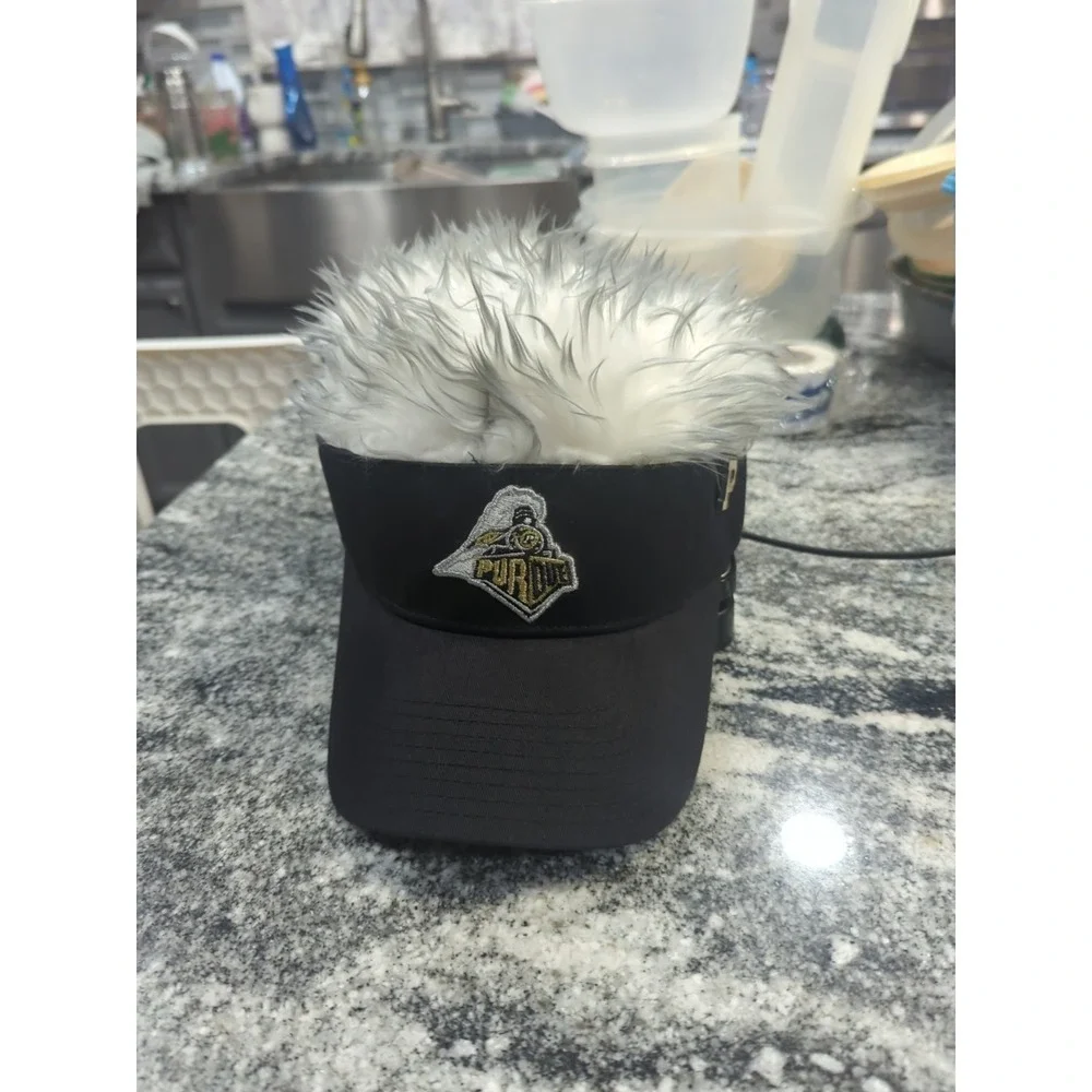 Fan Favorite Purdue Boilermakers Fuzzy Hair Hat Tailgate Party Hat Ball Cap